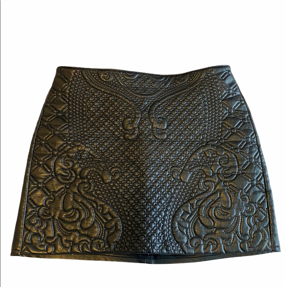 Black Faux Leather Mini skirt